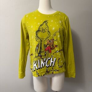 Grinch Long Sleeve Tee - Lime Green Kid Large Adult S-M
